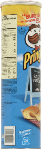 Pringles Salt & Vinegar Potato Crisps Perspective: left
