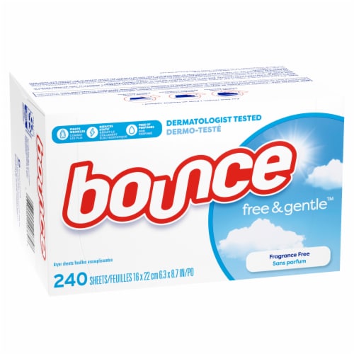 Bounce Free & Gentle Unscented Fabric Softener Dryer Sheets Perspective: left