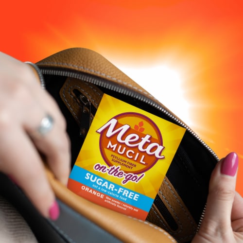 Metamucil Sugar-Free Orange Powder Packets Perspective: left