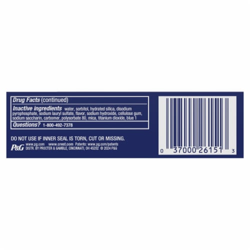 Crest 3D White Radiant Mint Whitening Toothpaste Travel Size Perspective: left