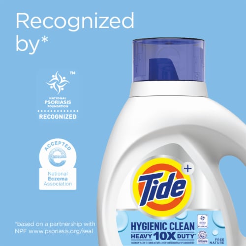 Tide HE Hygienic Clean Heavy Duty Free Liquid Laundry Detergent Perspective: left