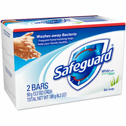 Safeguard White with Aloe Bar Antibacterial Deodorant Soap Perspective: left