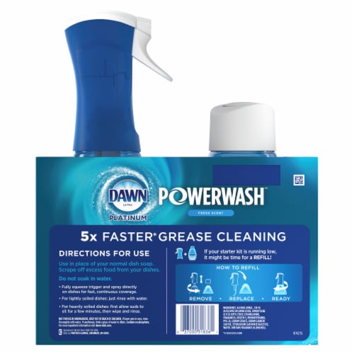 Dawn Platinum Powerwash Spray Fresh Scent Dish Soap Starter Kit & Refill Perspective: left