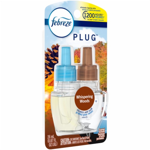 Febreze Plug Whispering Woods Scented Oil Refill Perspective: left