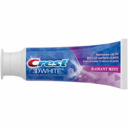 Crest 3D White Whitening Toothpaste Radiant Mint Perspective: left