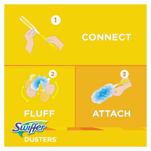 Swiffer Handle Electrostatic Fiber Duster - Blue Perspective: left