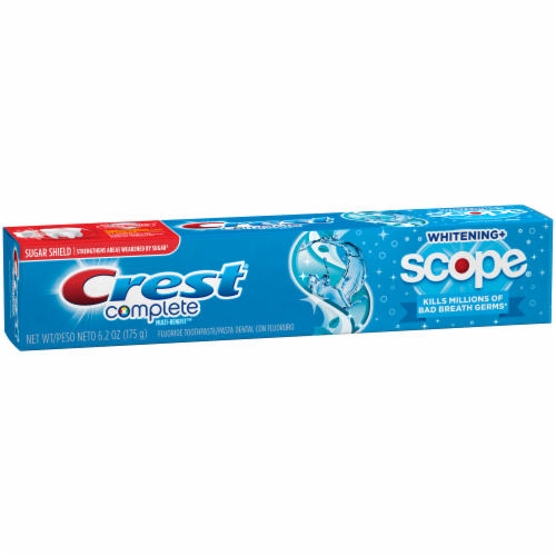 Crest Complete Whitening+ Scope Fluoride Toothpaste Perspective: left