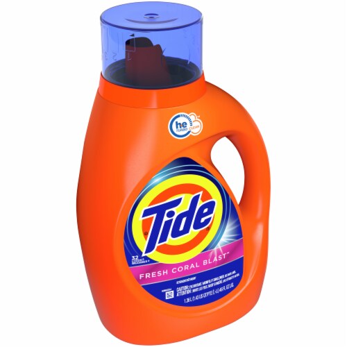 Tide Fresh Coral Blast Liquid Laundry Detergent Perspective: left