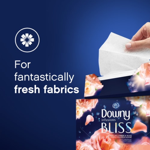 Downy Infusions Bliss Sparkling Amber Fabric Softener Dryer Sheets Perspective: left