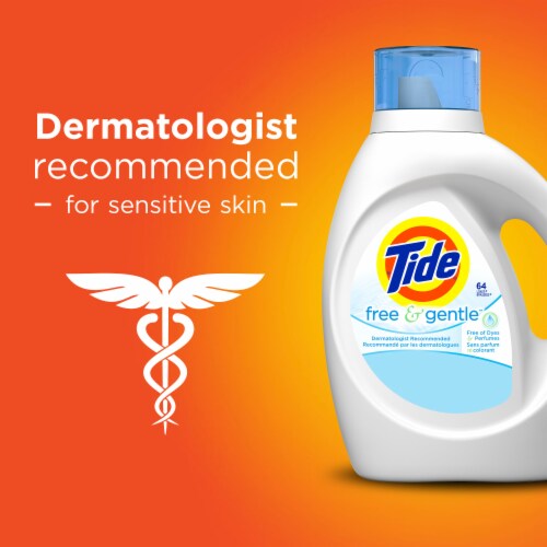 Tide Free & Gentle Unscented Liquid Laundry Detergent Perspective: left
