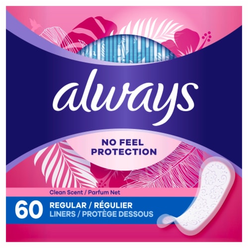 Always® Clean Scent Thin Regular Wrapped Daily Liners Perspective: left
