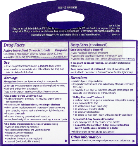Prilosec OTC 20.6 mg Acid Reducing Delayed Release Tablets Perspective: left