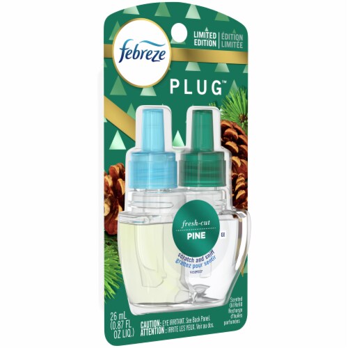 Febreze Plug Limited Edition Fresh-Cut Pine Scented Oil Refill Perspective: left