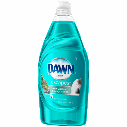 Dawn Ultra Escapes New Zealand Springs Scent Dishwashing Liquid Perspective: left
