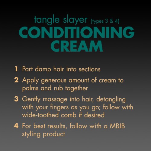 My Black is Beautiful Type 3 Tangle Slayer with Coconut Oil Honey and Turmeric Conditioning Cream Perspective: left
