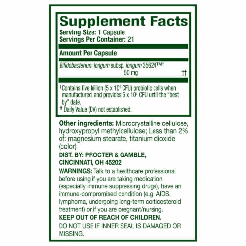 Align Extra Strength Probiotic Capsules Perspective: left