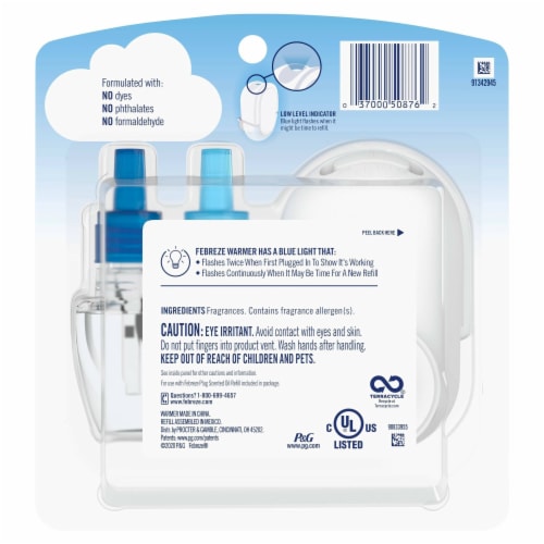 Febreze Origins Fade Defy PLUG Air Freshener & Odor Fighter Ocean Starter Kit & Oil Refill Perspective: left