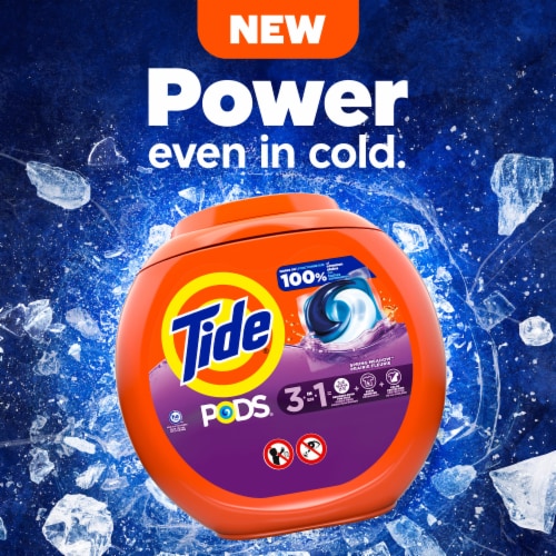 Tide PODS Spring Meadow Laundry Detergent Soap Pacs Perspective: left