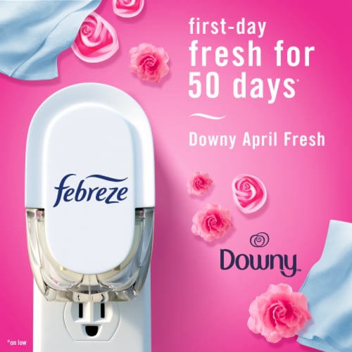 Febreze Fade Defy Plug Downy April Fresh Scent Air Freshener Refill Perspective: left