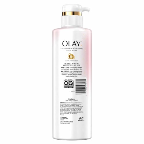 Olay Cleansing & Nourishing Vitamin B3 and Hyaluronic Acid Body Wash Perspective: left