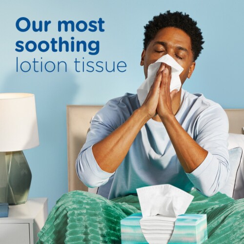 Puffs Plus Lotion Family Facial Tissues Perspective: left