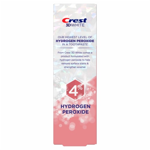 Crest 3D White Brilliance Hydrogen Peroxide Fluoride Toothpaste Perspective: left