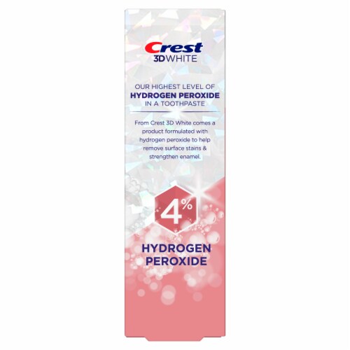 Crest 3D White Brilliance Hydrogen Peroxide Fluoride Toothpaste Perspective: left