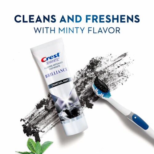 Crest 3D White Brilliance Charcoal Teeth Whitening Toothpaste Perspective: left