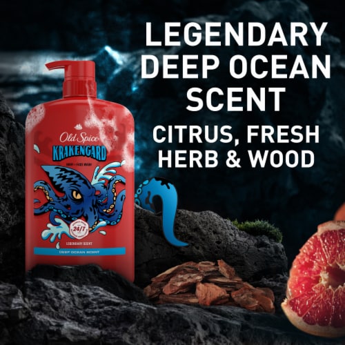 Old Spice Cleansing Body Wash for Men, 24/7 Shower Clean, 2 in 1 Face and Body Wash Perspective: left