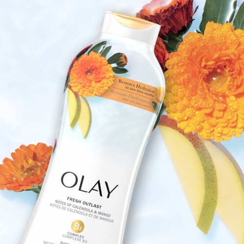 Olay Fresh Outlast Calendula & Mango Body Wash Perspective: left