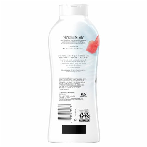 Olay Fresh Outlast Notes of Watermelon & Agave Body Wash Perspective: left