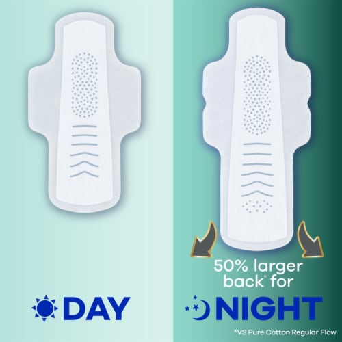 Always Pure Cotton Size 4 FlexFoam Overnight Unscented Pads with Wings Perspective: left
