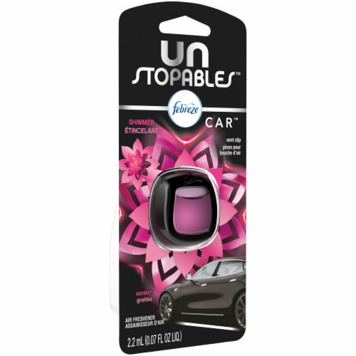 Febreze Unstopables Shimmer Car Air Freshener Vent Clip Perspective: left