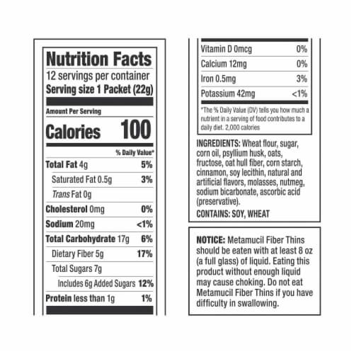 Metamucil Psyllium Fiber Cinnamon Spice Thins Perspective: left