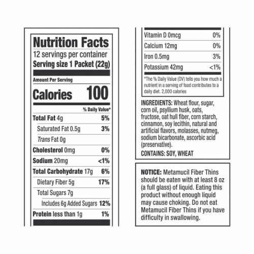 Metamucil Fiber Cinnamon Spice Flavor Digestive Health Supplement Perspective: left