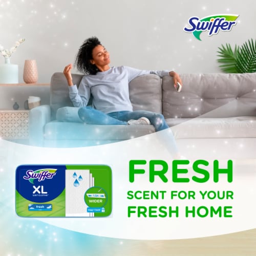 Swiffer Sweeper X-Large Wet Mopping Pad Open Window Fresh Scent Multi Surface Refills Perspective: left
