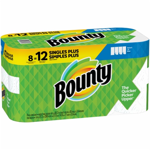 Bounty Select-a-Size Paper Towels, 12 Double Rolls, White