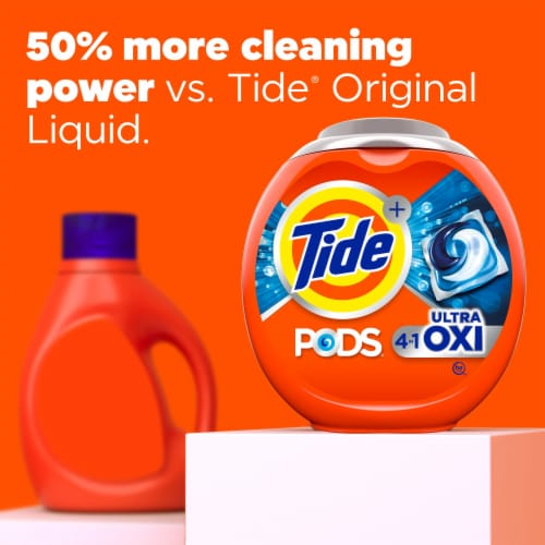 Tide PODS Ultra Oxi Liquid Laundry Detergent Soap Pacs Perspective: left