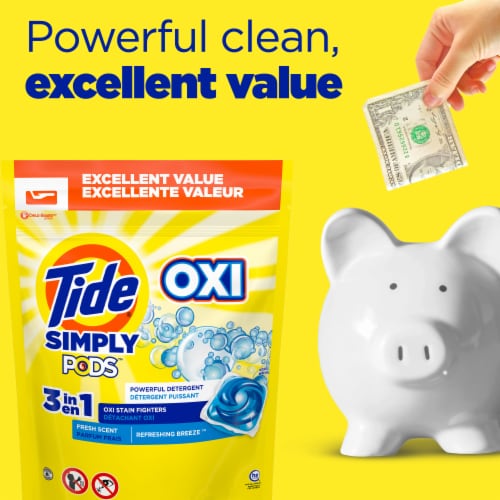 Tide Pods Simply Oxi Refreshing Breeze Laundry Detergent Pods Perspective: left