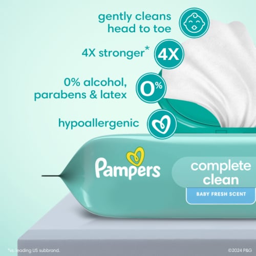 Pampers Fresh Scented Clean Baby Wipes Perspective: left