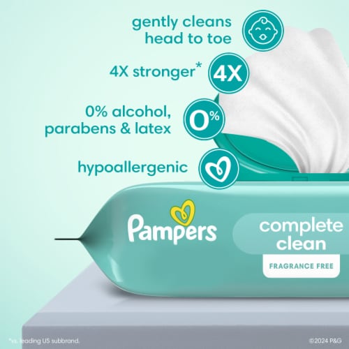 Pampers Fragrance Free Baby Wipes Perspective: left