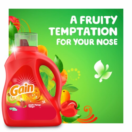 Gain + Aroma Boost Apple Mango Tango Scent Liquid Laundry Detergent Perspective: left