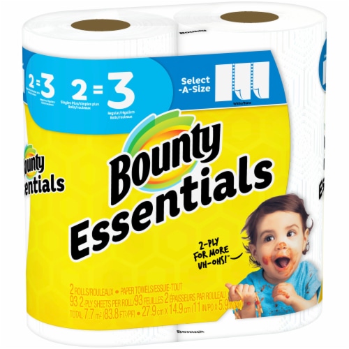 Bounty Essentials Select-A-Size Singles Plus Roll Paper Towels Perspective: left