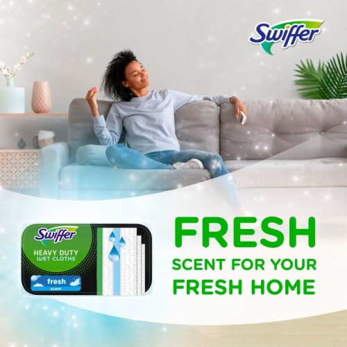 Swiffer Sweeper Heavy Duty Multi-Surface Wet Cloth Refills Perspective: left