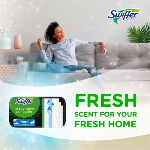 Swiffer Sweeper Heavy Duty Multi-Surface Wet Cloth Refills Perspective: left