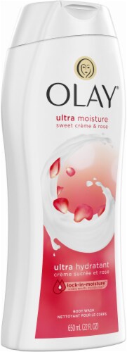 Olay Ultra Moisture Sweet Cream & Rose Body Wash Perspective: left