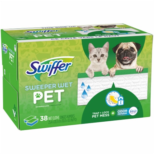 Swiffer Sweeper Wet Pet Mopping Cloths Perspective: left