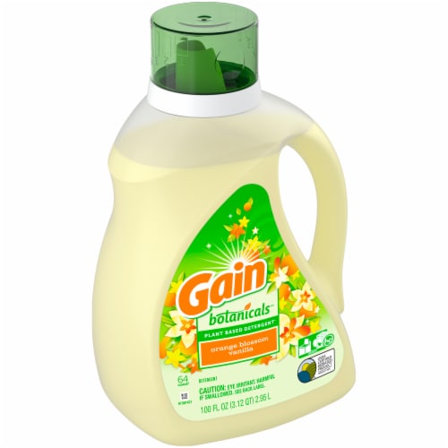 Gain Botanicals Orange Blossom Vanilla Plant Based Liquid Laundry Detergent Perspective: left