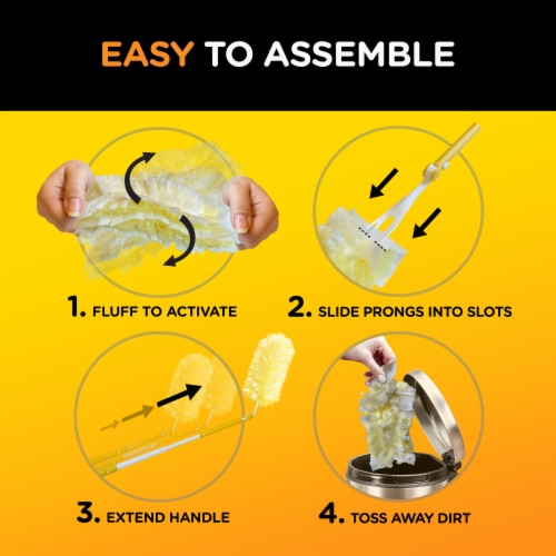 Swiffer Duster Heavy Duty Extendable Handle Pet Starter Kit & Refills Perspective: left