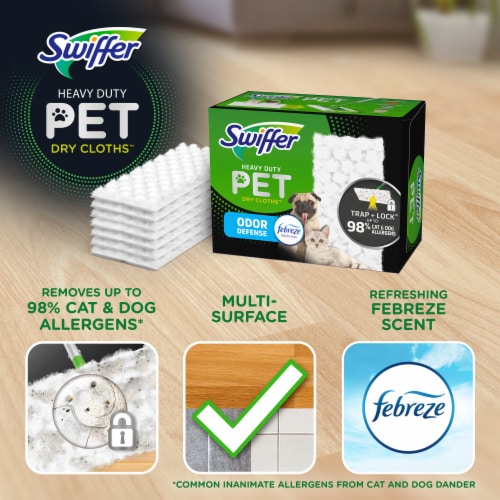 Swiffer Sweeper Pet Heavy Duty Multi-Surface Dry Cloth Refills Perspective: left